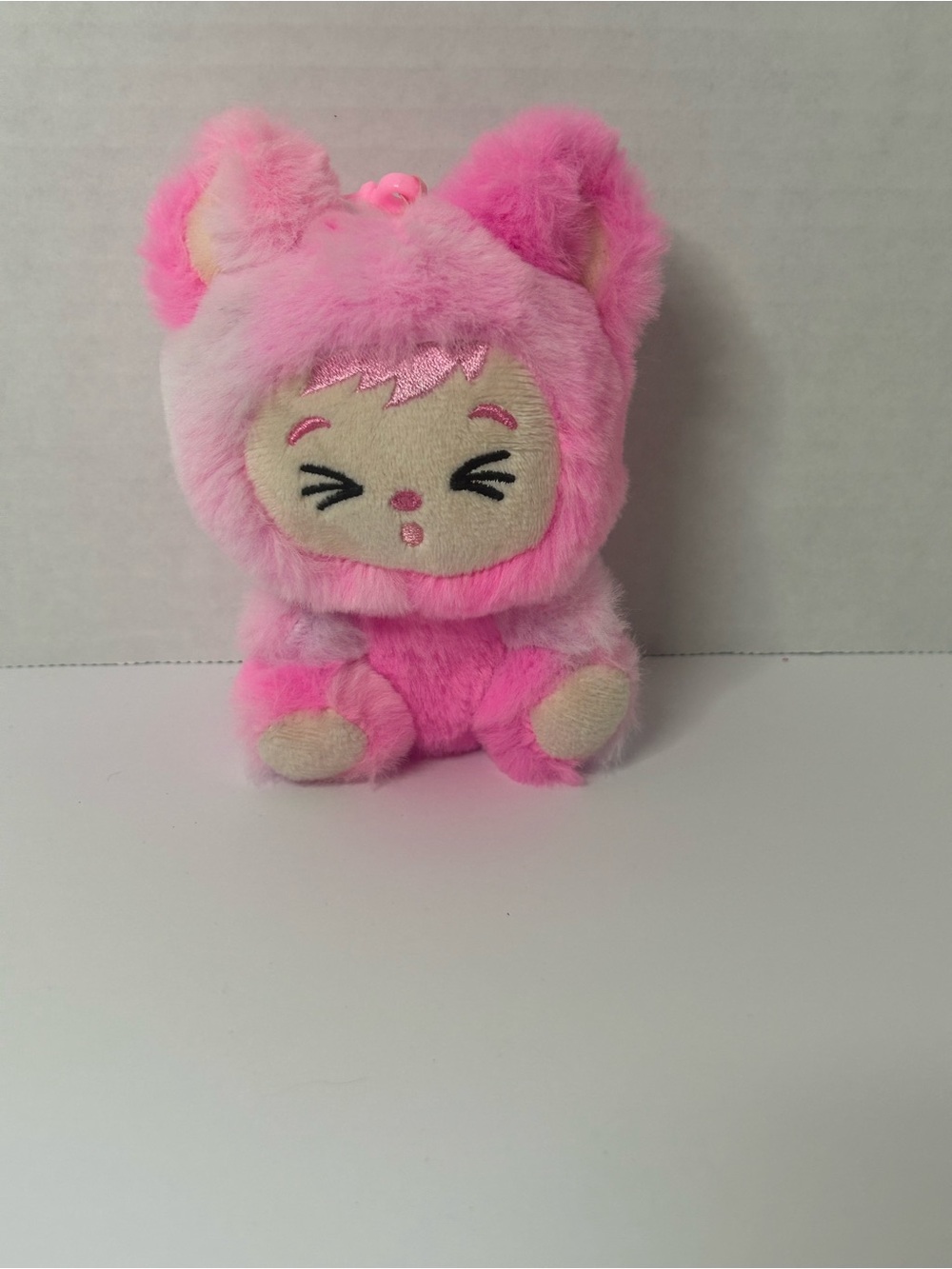 Pink Plush Bunny Character Keychain